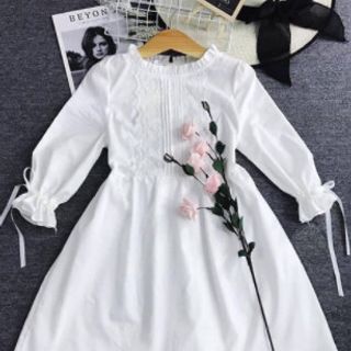 ĐẦM BABY DOLL TRẮNG TAY NƠ