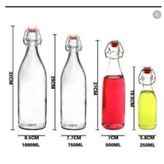 Chai thủy tinh nút gài 500ml dạng tròn
