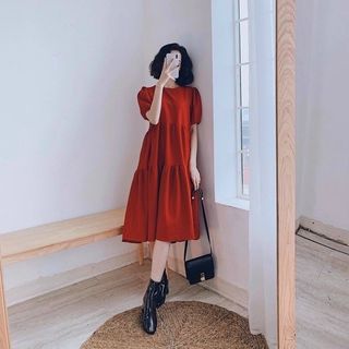 ĐÀM VÁY XÁM 3 TẦNG NƠ SAU (2 MÀU)