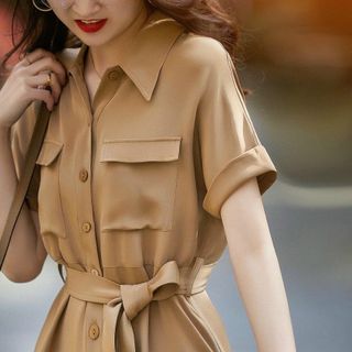 ĐẦM SƠ MI KEM TÚI HỘP