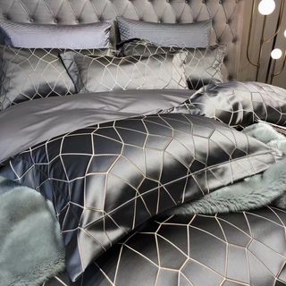 Bộ chăn ga gấm satin hoàng gia