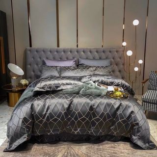 Bộ chăn ga gấm satin hoàng gia