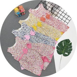 Đầm bông đính nơ phối lai lượn