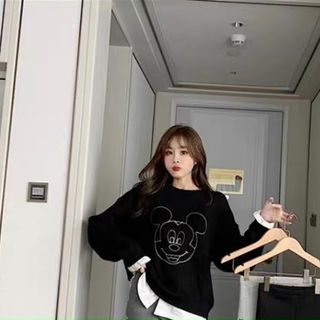 Set Mickey áo hoodie + quần ôm giá sỉ