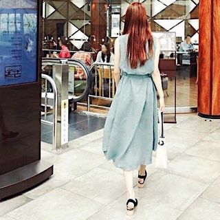 ĐẦM XANH MINT BUỘC DÂY