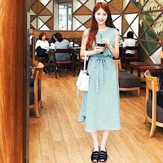 ĐẦM XANH MINT BUỘC DÂY