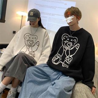 Áo sweater nỉ ngoại gấu mềm mịn trẻ trung, năng động