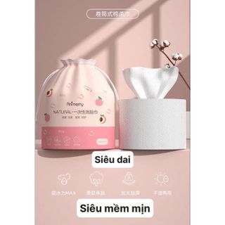 Khăn lau tẩy trang cotton đa năng Animerry Natural hồng giá sỉ