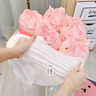 Khăn lau tẩy trang cotton đa năng Animerry Natural hồng