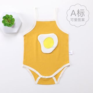 Body 2 dây mùa hè cho bé gái sơ sinh đến 24 tháng, họa tiết hoa quả 3D dễ thương