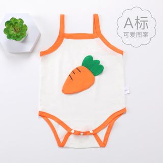 Body 2 dây mùa hè cho bé gái sơ sinh đến 24 tháng, họa tiết hoa quả 3D dễ thương