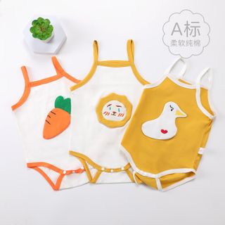 Body 2 dây mùa hè cho bé gái sơ sinh đến 24 tháng, họa tiết hoa quả 3D dễ thương