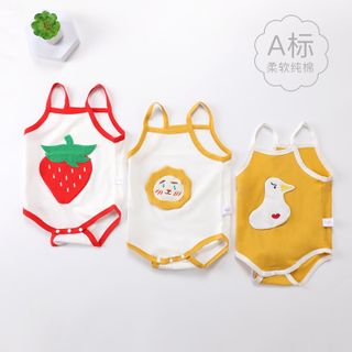 Body 2 dây mùa hè cho bé gái sơ sinh đến 24 tháng, họa tiết hoa quả 3D dễ thương
