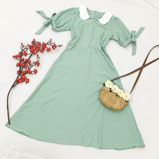 ĐẦM MINT CỔ TRẮNG