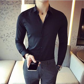 Áo Sơ Mi Nam Lụa Trơn Đủ Màu Tay Dài ,Cổ Bẻ, Sơ Mi Không Nhăn - giá sỉ - giá bán buôn