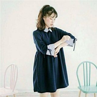 ĐẦM BABYDOLL XANH PHỐI SỌC