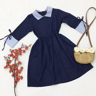 ĐẦM BABYDOLL XANH PHỐI SỌC