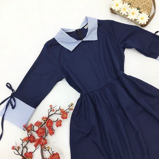 ĐẦM BABYDOLL XANH PHỐI SỌC