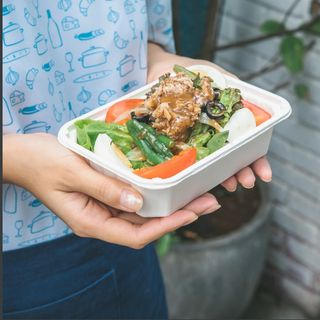 ( Hàng Chính Hãng) Hộp Fest Bio 600ml kèm nắp trong, phân hủy sinh học, an toàn sức khỏe, nhập khẩu Thái Lan