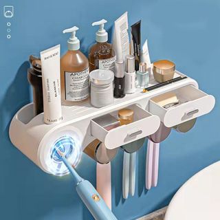 Bộ nhả kem đánh răng- kệ trang trí để đồ, mỹ phẩm- Hàng sẵn kho sll- Shipcod toàn quốc