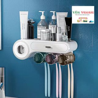 Bộ nhả kem đánh răng- kệ trang trí để đồ, mỹ phẩm- Hàng sẵn kho sll- Shipcod toàn quốc