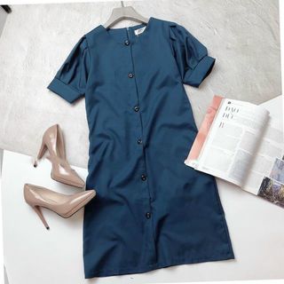 ĐẦM XANH CỔ TRÒN BASIC