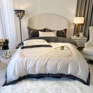Bộ Chăn Ga Gối Phi Lụa Hoàng Gia