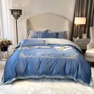 Bộ Chăn Ga Gối Phi Lụa Hoàng Gia
