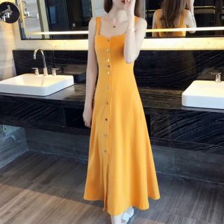 ĐẦM MAXI VÀNG 2 DÂY