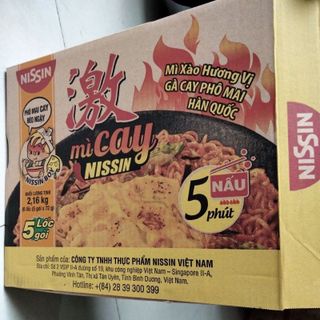 1 Thùng Nissin 6 lốc mì Xào 3 Vị Gà cay Phô Mai, Gà Cay Trứng Muối, Gà Cay, Súp Hàn