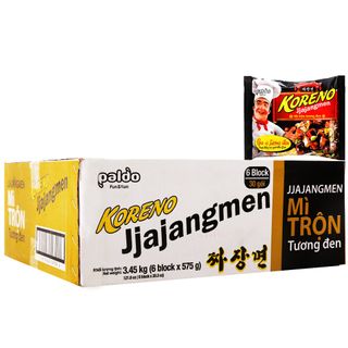 THÙNG 24 GÓI MÌ TRỘN TƯƠNG ĐEN KORENO JJAJANGMEN PALDO Gói 115g - Bao Ngon