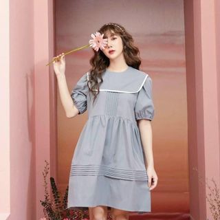 ĐẦM BABYDOLL CỔ BÈO VIỀN 2 MÀU
