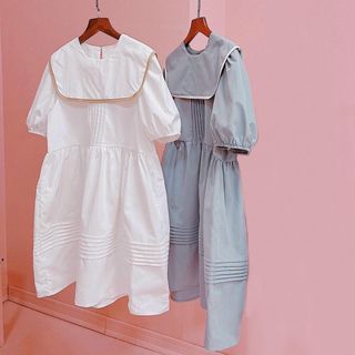 ĐẦM BABYDOLL CỔ BÈO VIỀN 2 MÀU