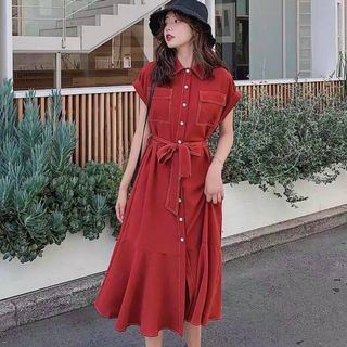 ĐẦM TÚI HỘP VIỀN CHỈ TRẮNG 2 MÀU