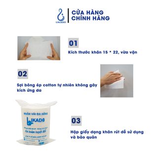 Khăn giấy khô đa năng cho bé likado cuộn lớn kích thước 18 x 20