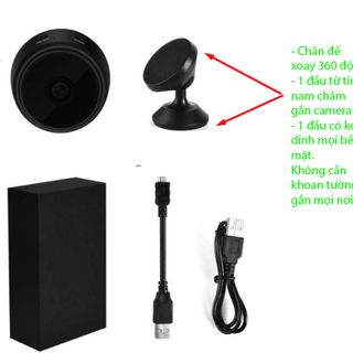 Camera mini wifi A9 Full HD 1080, hỗ trợ xem qua app điện thoại, hỗ trợ nhìn đêm, pin sạc, nhỏ gọn dễ lắp đặt.