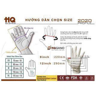 [1.680₫/1 cái] Găng Tay Y Tế Malaysia HQ Gloves, Có Bột Không Bo, Dai Dày Chắc Chắn, Hộp 100 Cái