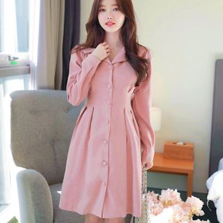 ĐÀM HỒNG NÚT BỌC TAY DÀI