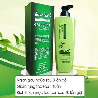 Dầu gội Kích Thích Mọc Tóc - Sạch Gàu Hết Ngứa - Phục Hồi Tóc Hư Tổn Nặng - Giữ Màu Tóc Nhuộm - Trà Xanh Howcare Thái Lan 500ml