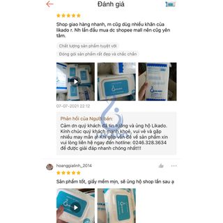 Khăn Giấy Ướt Không Mùi Cho Bé LIKADO 1 hộp 100 miếng kt 15x20cm