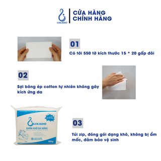 Khăn Khô Đa Năng Cho Bé LIKADO 600g (15x20)
