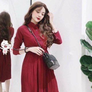 ĐẦM ĐỎ XẾP LY CỔ TRỤ