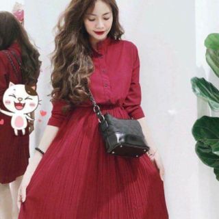 ĐẦM ĐỎ XẾP LY CỔ TRỤ