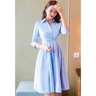 ĐẦM XANH CỘT CHÉO EO
