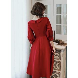 ĐẦM ĐỎ CỔ SEN NÚT BỌC
