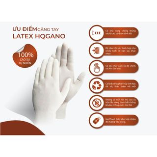 [1-Tặng-1] Găng Tay Latex Malaysia Hộp 100 cái HQGANO Không Bột, Dai-Dày-Chắc Chắn, Kháng Hóa Chất