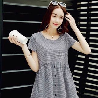 ĐẦM BABYDOLL CARO TAY NGẮN 2 MÀU