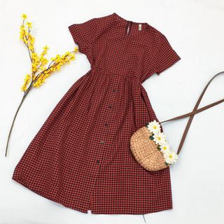 ĐẦM BABYDOLL CARO TAY NGẮN 2 MÀU