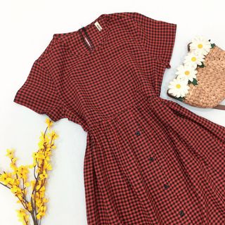 ĐẦM BABYDOLL CARO TAY NGẮN 2 MÀU