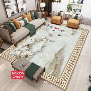 Thảm bali trải sàn- thảm lì với công nghệ in 5D cao cấp,có hạt nhựa chống trượt